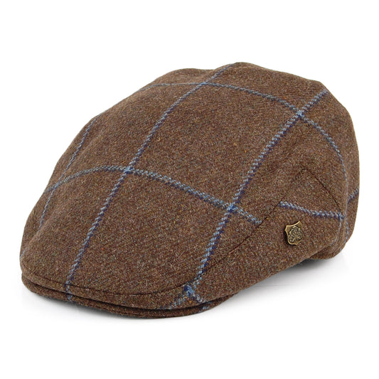 Casquette Plate Hydrofuge à Carreaux Gamekeeper tourbe-bleu FAILSWORTH