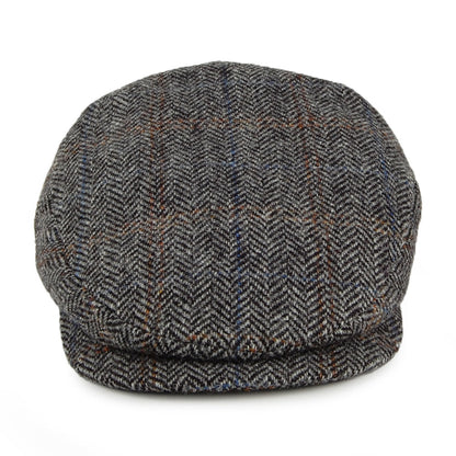 Casquette Plate en HARRIS TWEED à Visière Allongée gris-noir CITY SPORT
