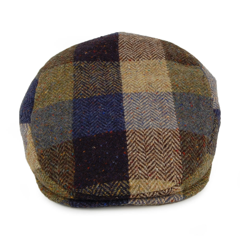Casquette Plate en Tweed du Donegal Patch bleu-sauge CITY SPORT