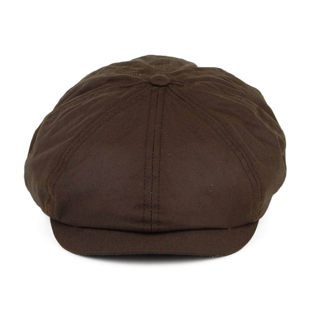 Casquette Gavroche en Coton Ciré British Millerain marron JAXON & JAMES
