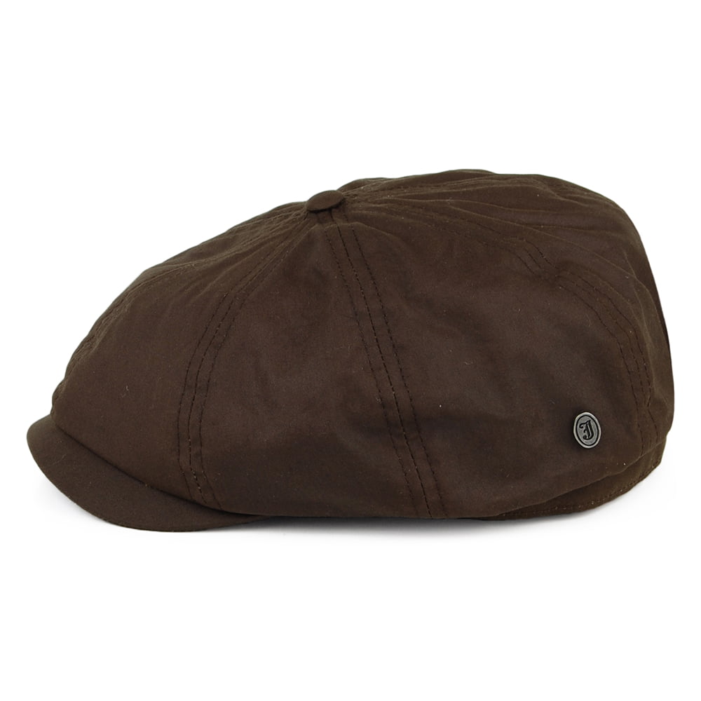 Casquette Gavroche en Coton Ciré British Millerain marron JAXON & JAMES