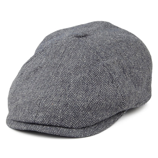 Casquette Gavroche en Soie Mélangée à Chevrons Hudson gris FAILSWORTH