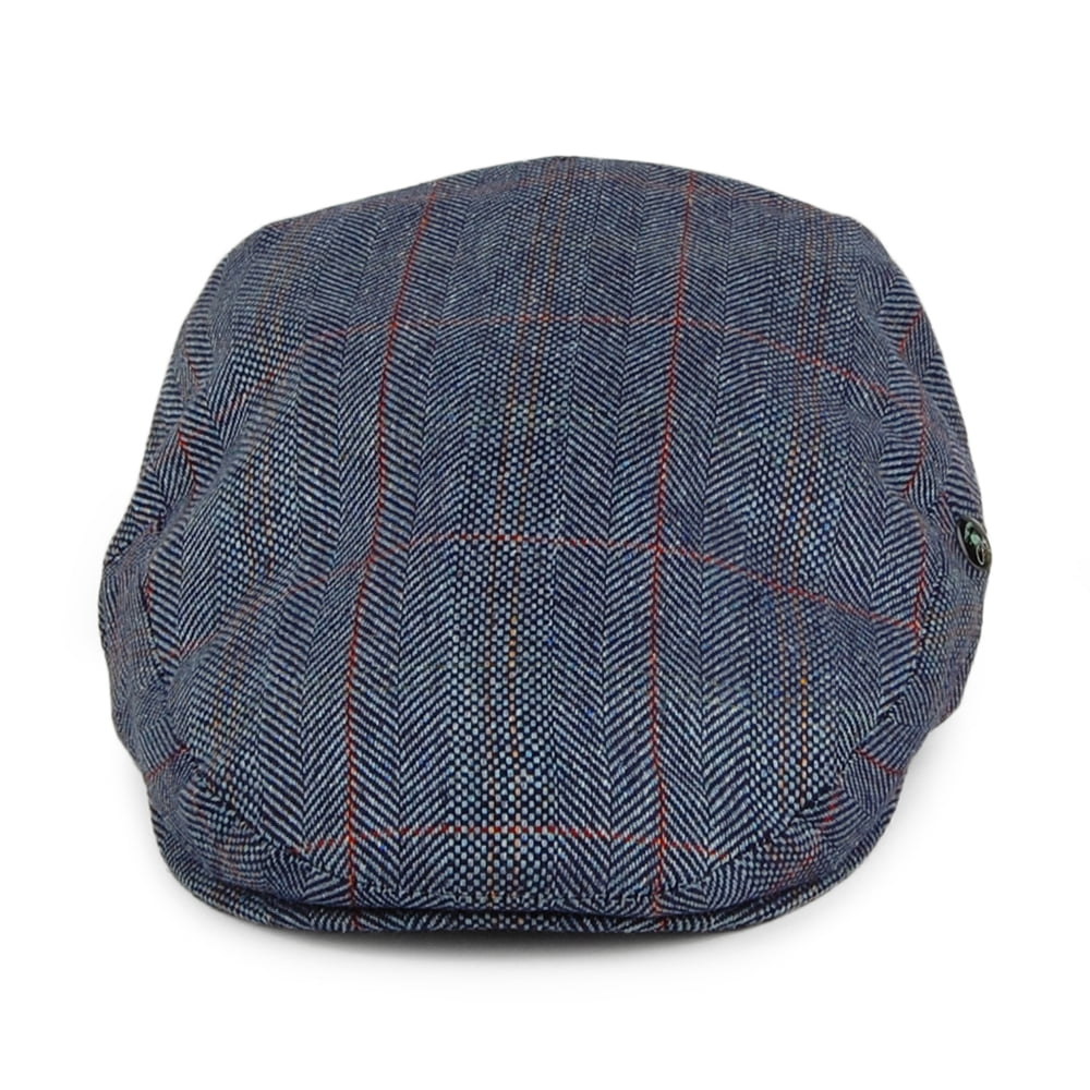 Casquette Plate à Carreaux en Pure Soie bleu marine CITY SPORT