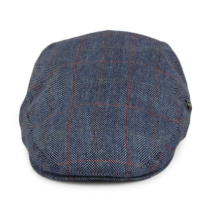 Casquette Plate à Carreaux en Pure Soie bleu marine CITY SPORT