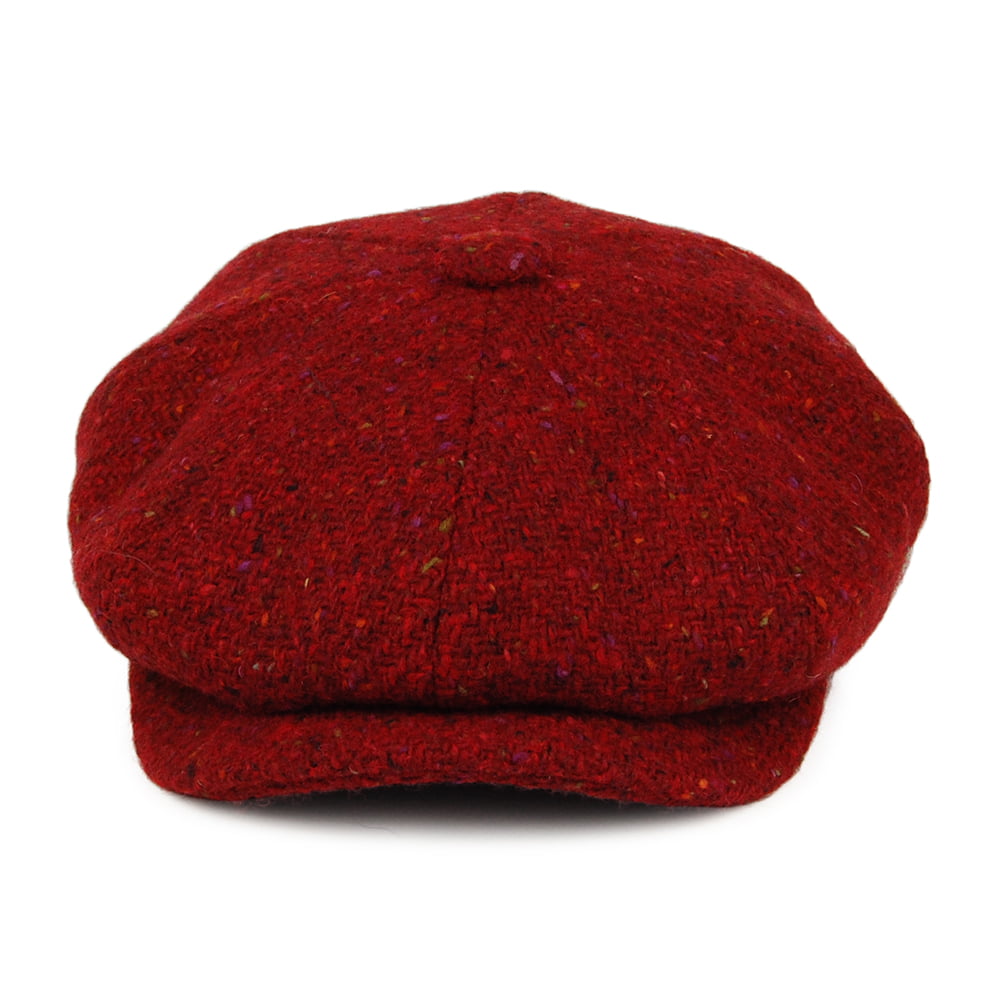 Casquette Gavroche en Tweed du Donegal Chiné Calotte Profonde vin CITY SPORT