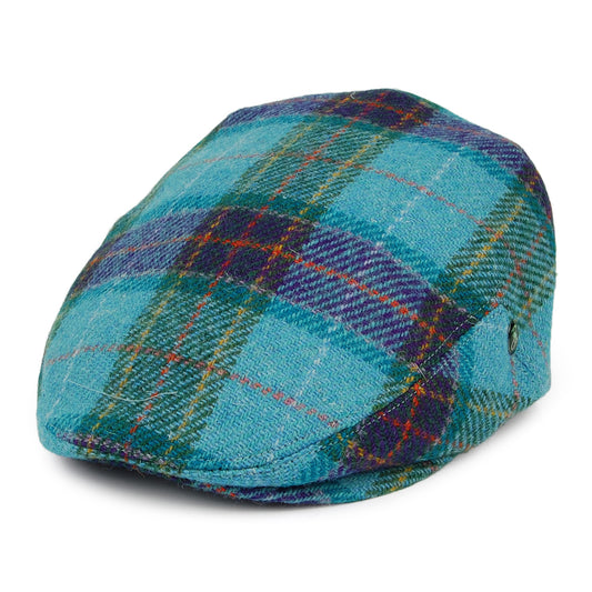 Casquette Plate en HARRIS TWEED Hawkins bleu-violet CITY SPORT