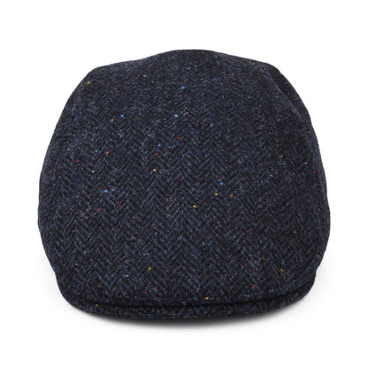 Casquette Plate en HARRIS TWEED à Protège-Oreilles Oban bleu marine FAILSWORTH