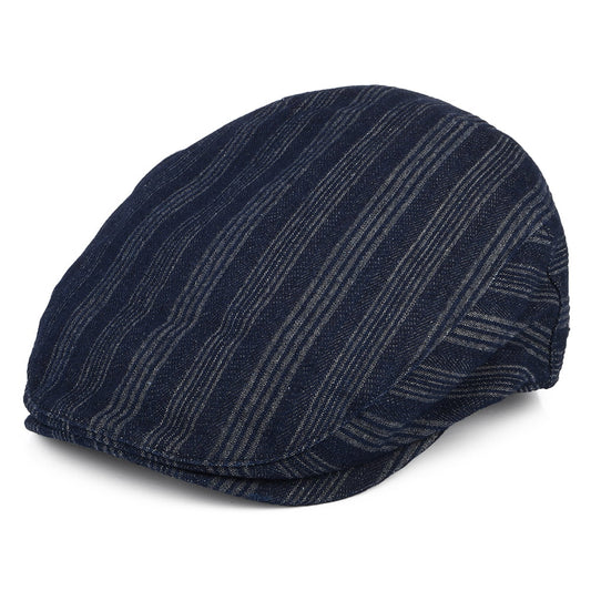 Casquette Plate en Coton à Rayures Gulick denim foncé BAILEY