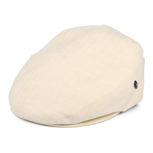 Casquette Plate en Coton et Lin à Micro Chevrons beige CITY SPORT