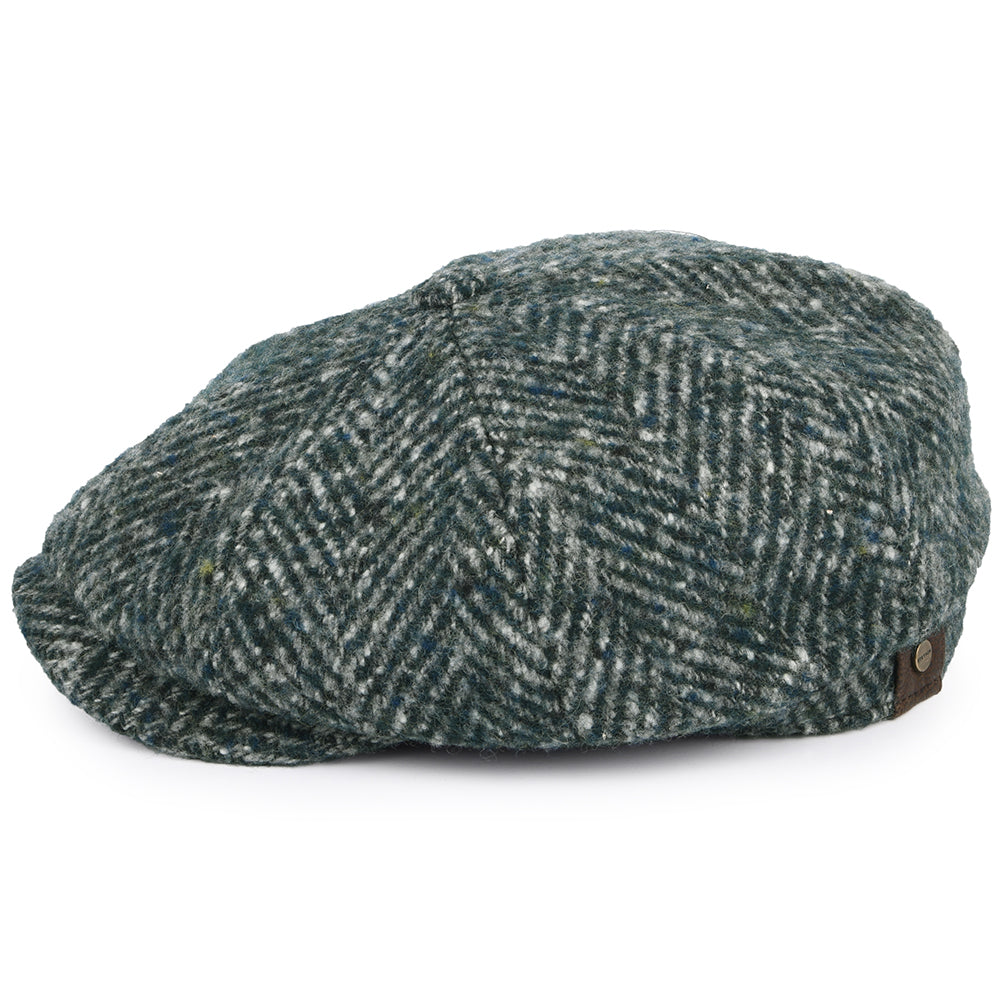 Casquette Gavroche en Laine Vierge à Chevrons Hatteras mélange de verts STETSON