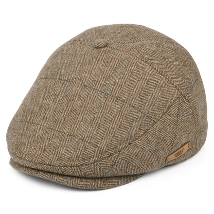 Casquette Plate à Carreaux et Chevrons Surr marron clair BARTS