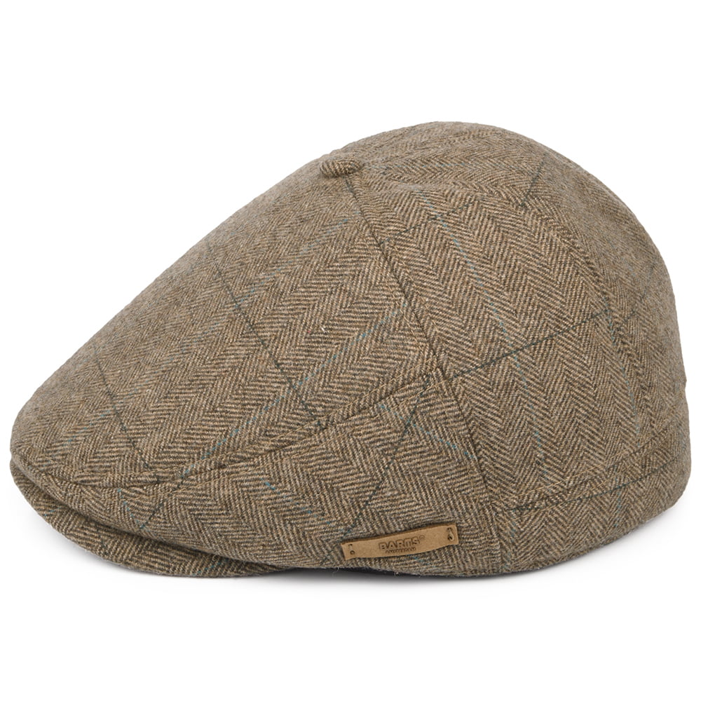 Casquette Plate à Carreaux et Chevrons Surr marron clair BARTS