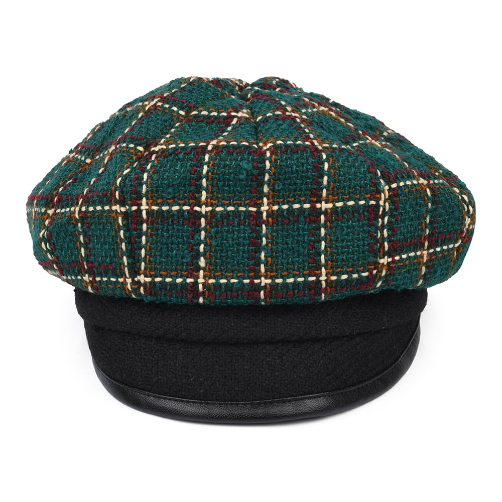 Casquette Gavroche à Carreaux pétrole-noir SEEBERGER