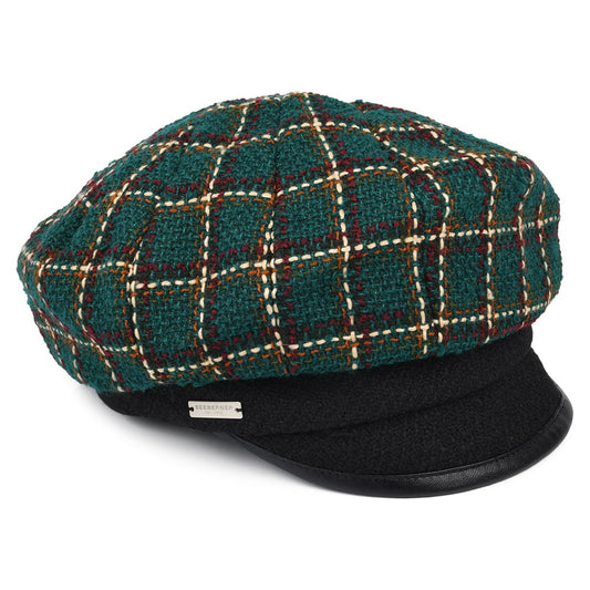 Casquette Gavroche à Carreaux pétrole-noir SEEBERGER