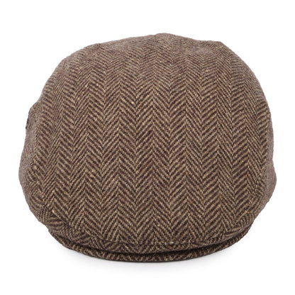 Casquette Plate en Tweed du Donegal Ballyboe bordeaux-camel JAXON & JAMES