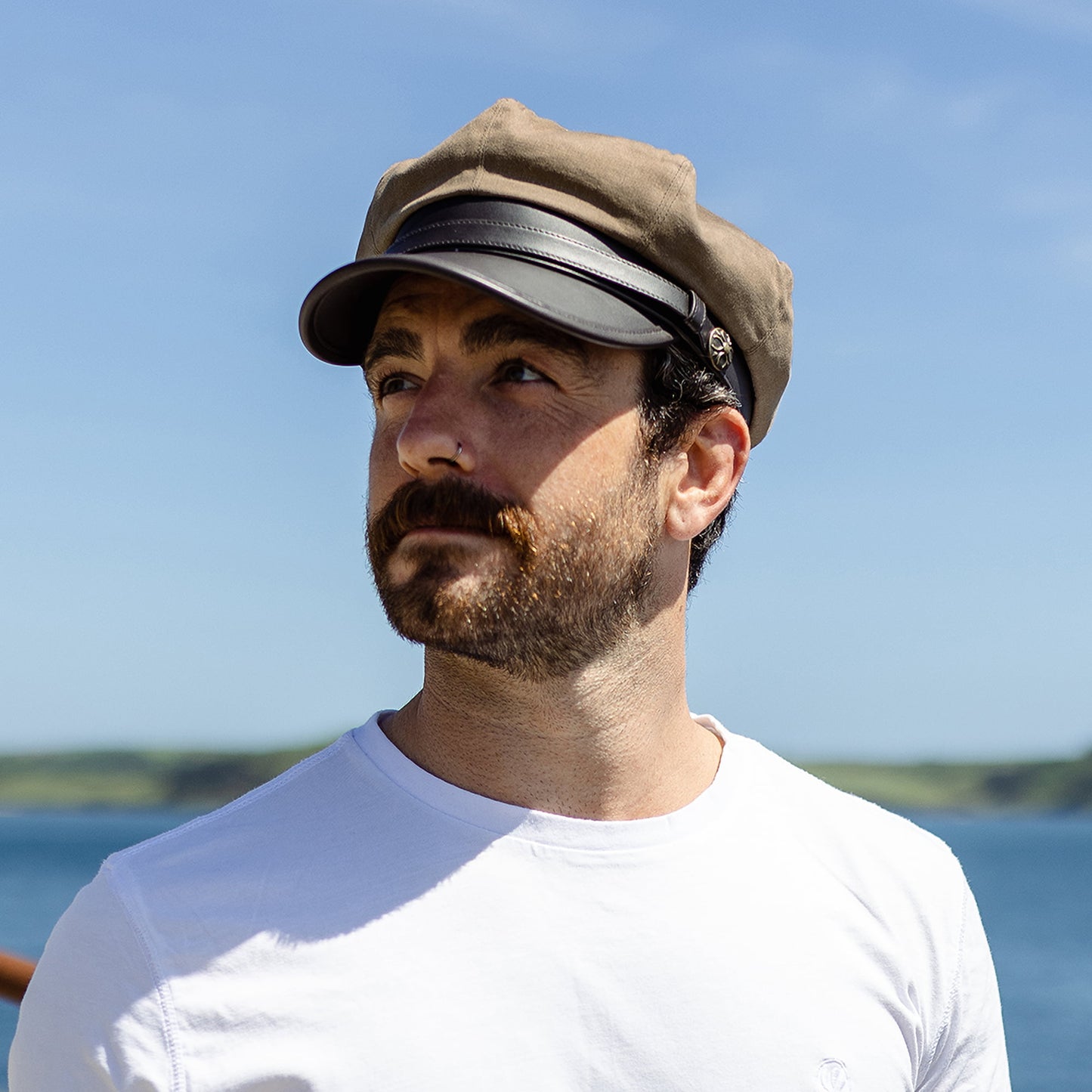 Casquette de Motard Rebelle beige britannique JAXON & JAMES