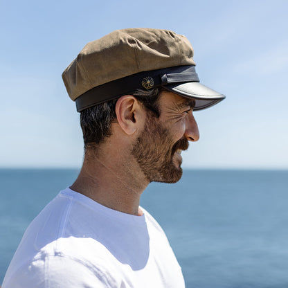 Casquette de Motard Rebelle beige britannique JAXON & JAMES