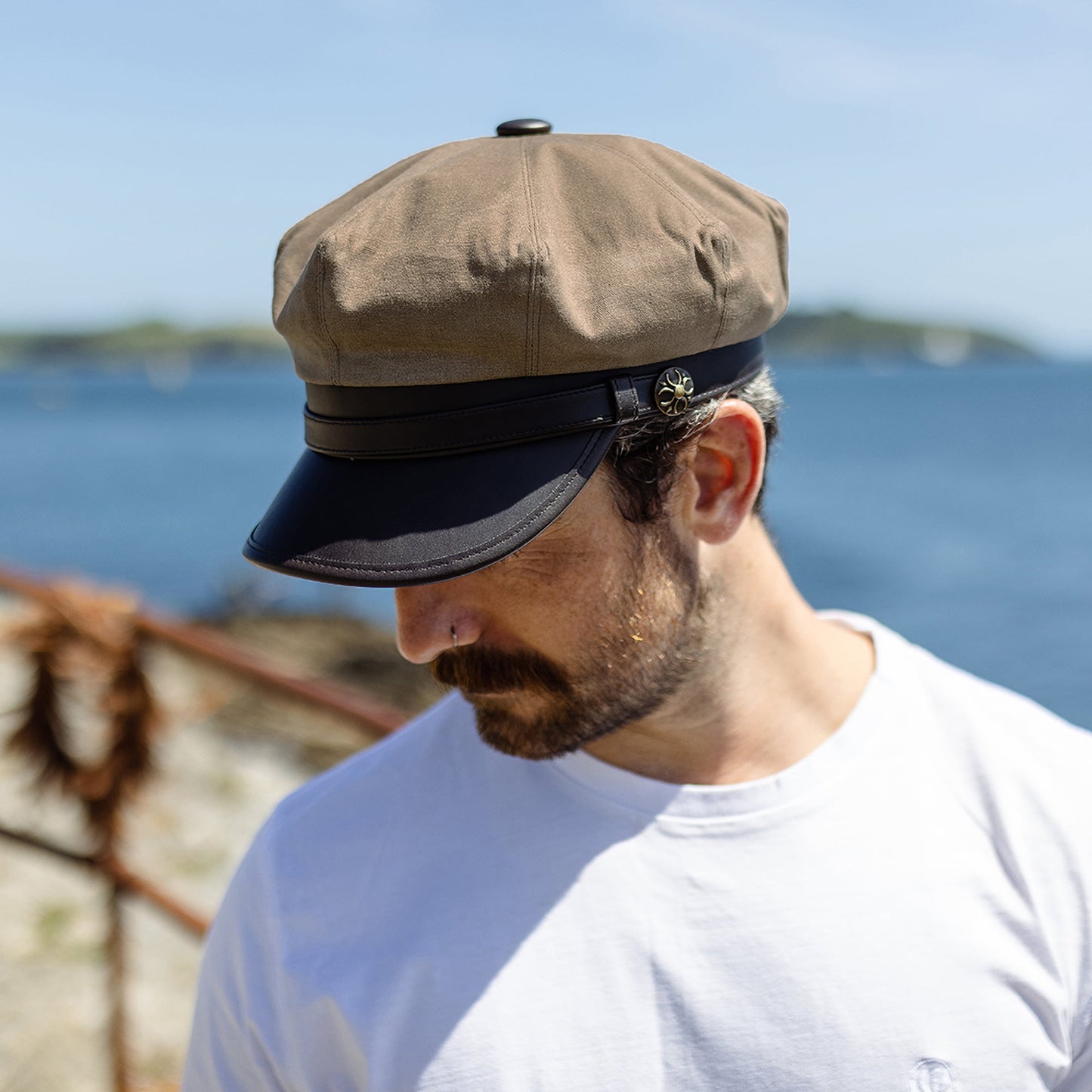 Casquette de Motard Rebelle beige britannique JAXON & JAMES