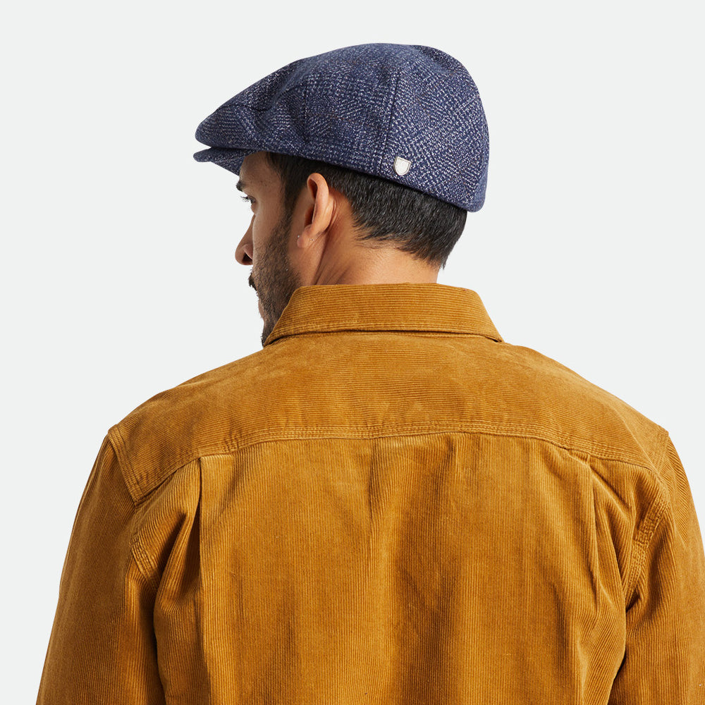 Casquette Plate à Carreaux Hooligan bleu marine-blanc cassé BRIXTON