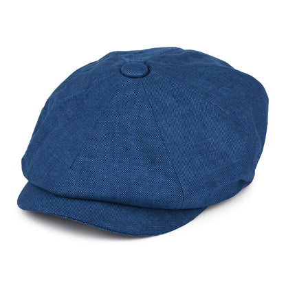 Casquette Gavroche en Lin Alfie bleu FAILSWORTH