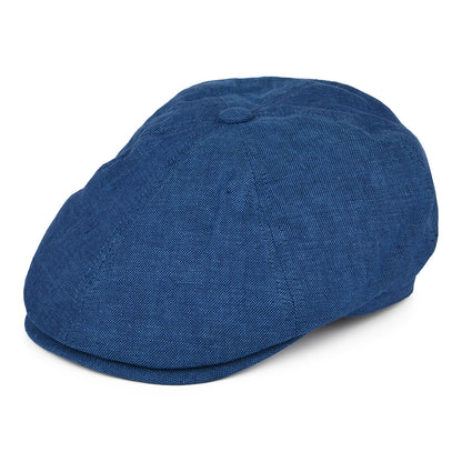 Casquette Gavroche en Lin Irlandais Hudson bleu FAILSWORTH