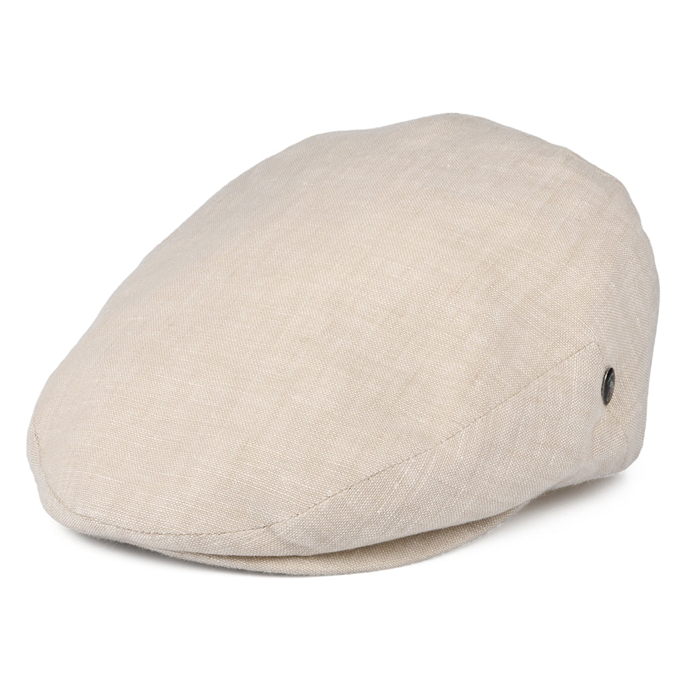 Casquette Plate Jaxon & James En Lin Naturel - Chapeau Élégant Homme Style Anglais