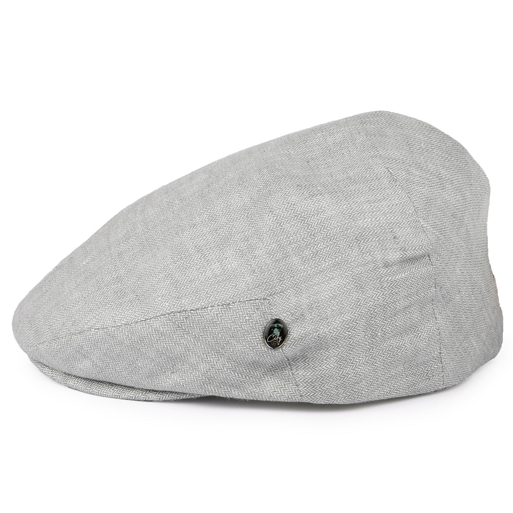 Casquette Plate en Lin à Micro Chevrons bleu glacé CITY SPORT