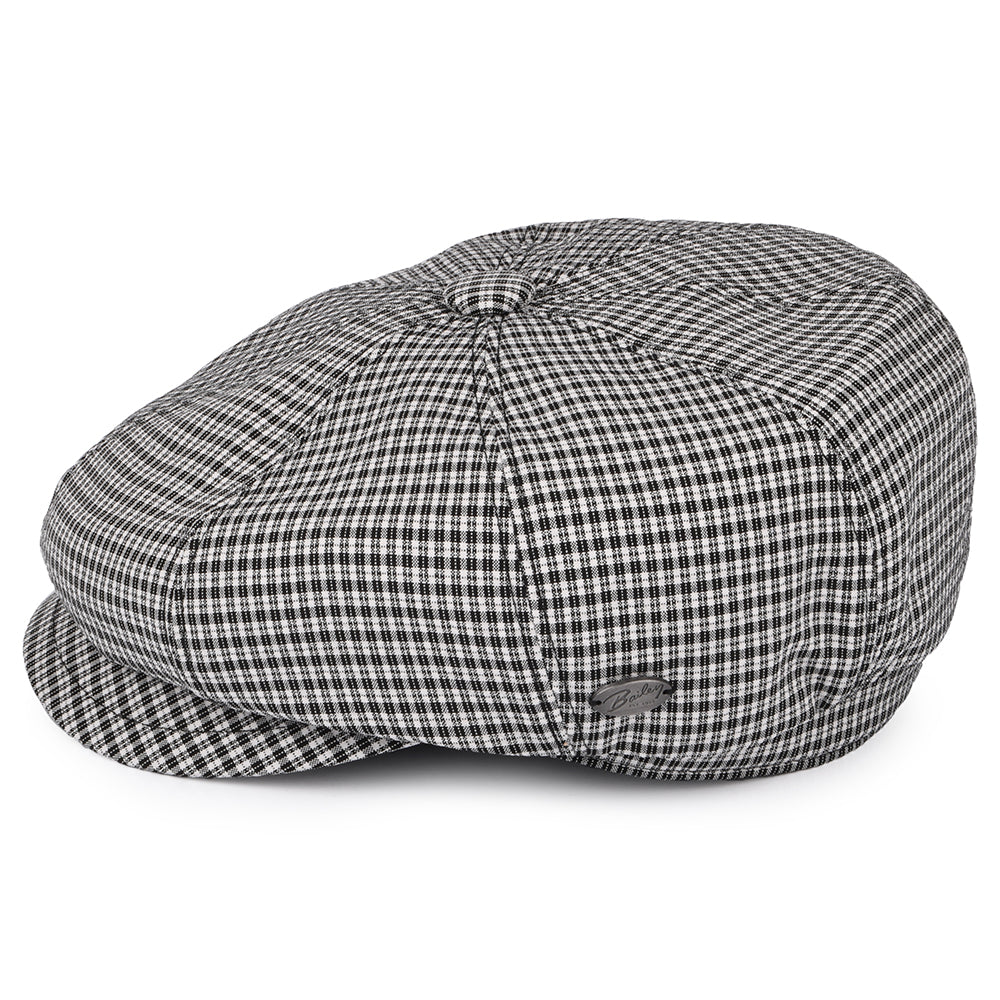 Casquette Gavroche Seersucker Laz noir-blanc BAILEY