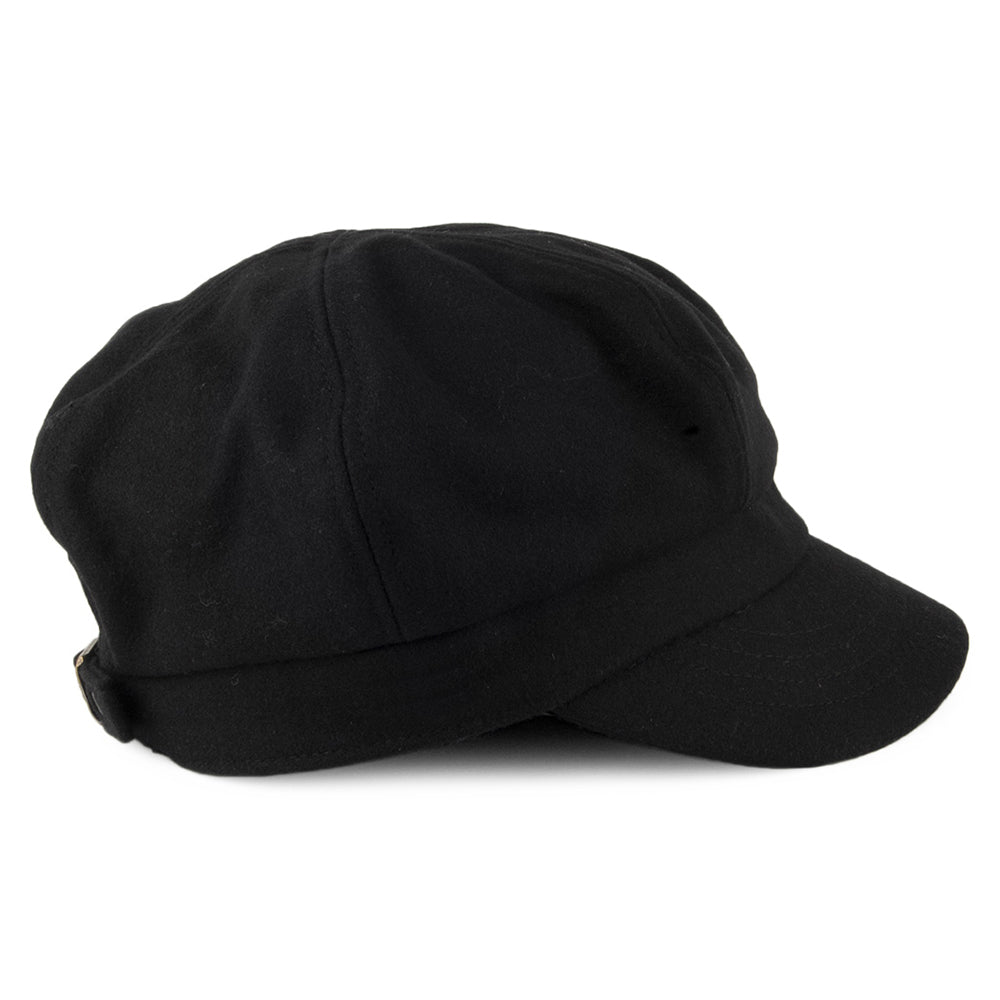Casquette Gavroche en Laine Mélangée noir SUR LA TÊTE
