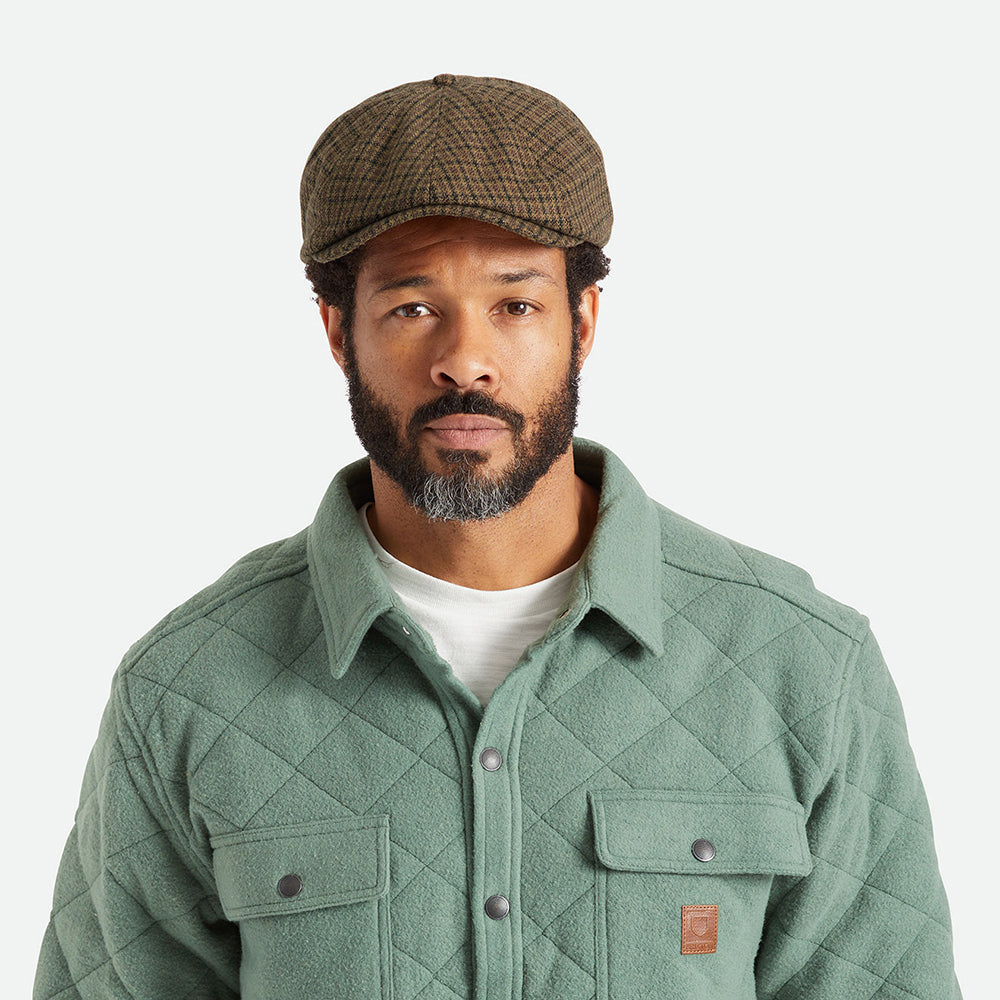 Casquette Gavroche Pied-de-Poule Brood caramel-noir BRIXTON