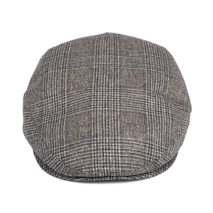 Casquette Plate en Soie et Laine Prince-de-Galles marron-bleu CITY SPORT