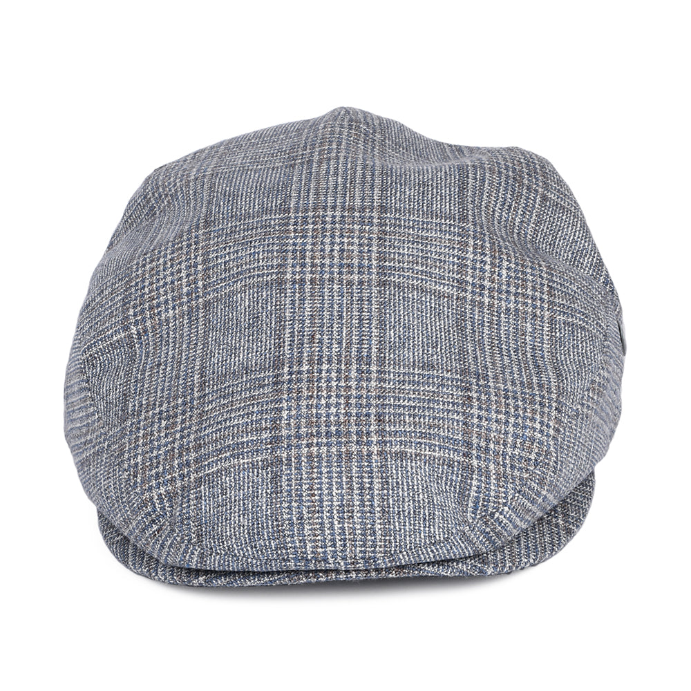 Casquette Plate en Soie et Laine Prince-de-Galles bleu-marron CITY SPORT