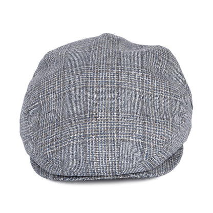 Casquette Plate en Soie et Laine Prince-de-Galles bleu-marron CITY SPORT