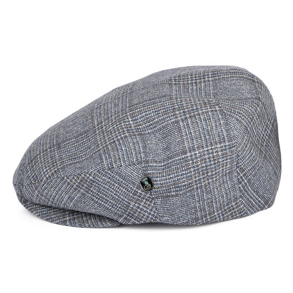 Casquette Plate en Soie et Laine Prince-de-Galles bleu-marron CITY SPORT