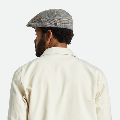 Casquette Gavroche Prince-de-Galles Brood blanc cassé-noir-orange BRIXTON