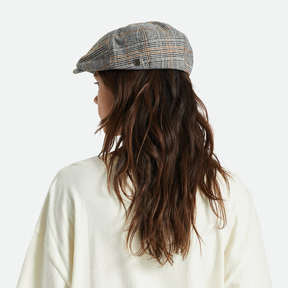 Casquette Gavroche Prince-de-Galles Brood blanc cassé-noir-orange BRIXTON