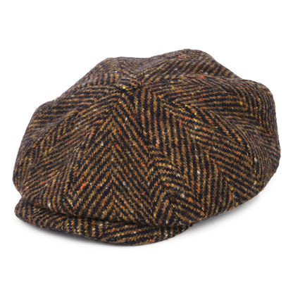 Casquette Gavroche en Laine Vierge à Chevrons Hatteras bleu marine-cognac STETSON