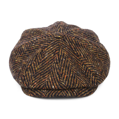 Casquette Gavroche en Laine Vierge à Chevrons Hatteras bleu marine-cognac STETSON