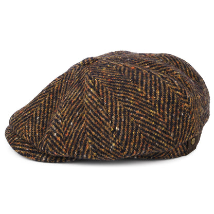 Casquette Gavroche en Laine Vierge à Chevrons Hatteras bleu marine-cognac STETSON