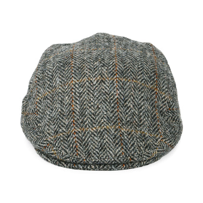Casquette Plate en HARRIS TWEED à carreaux et Chevrons Stornoway gris-noir FAILSWORTH