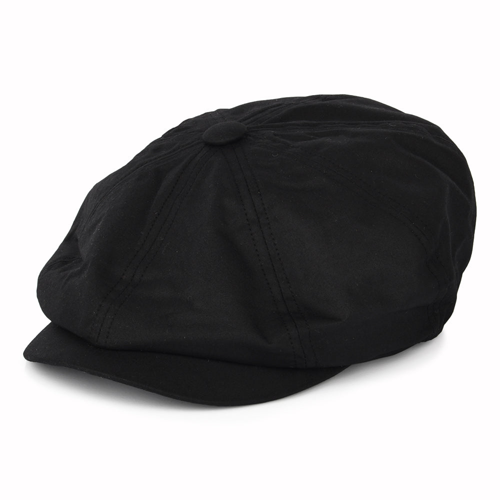 Casquette Gavroche en Coton Ciré Britannique Alfie noir FAILSWORTH