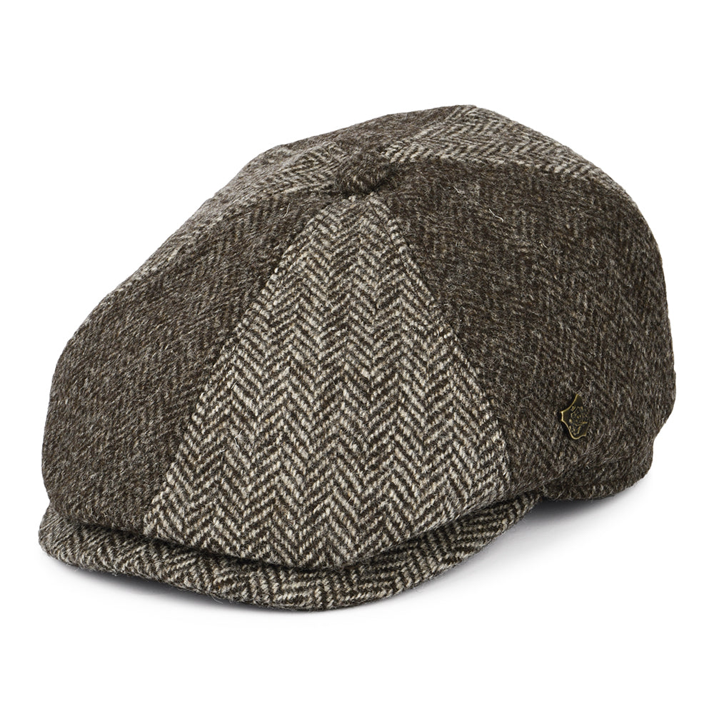 Casquette Gavroche en Laine Britannique Hexham marron clair-marron foncé FAILSWORTH