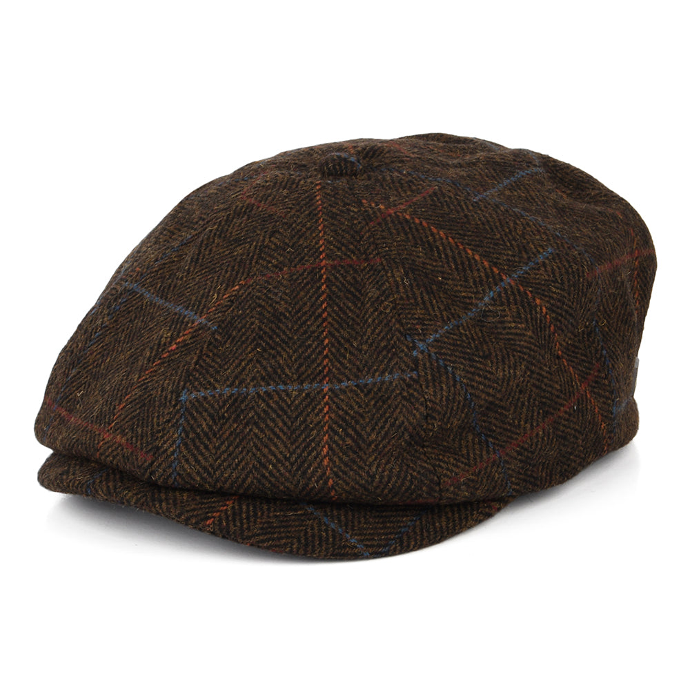 Casquette Gavroche à Carreaux et Chevrons Brood marron-noir-rouge BRIXTON