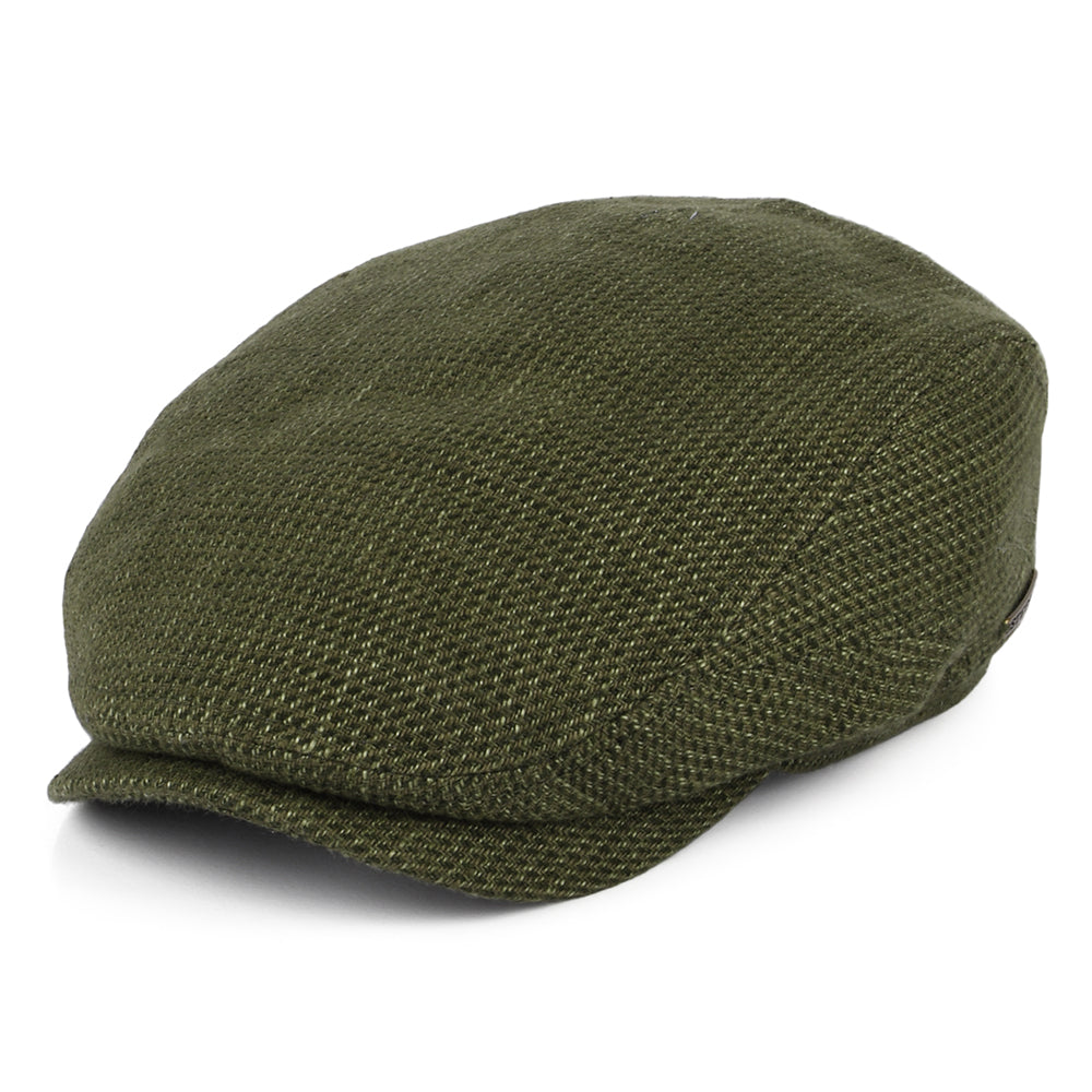 Casquette Plate en Lin et Coton Driver olive-khaki STETSON