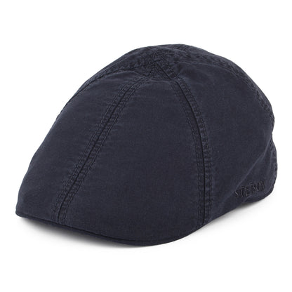 Casquette Plate Bec-de-Canard en Coton Bio Délavé bleu marine STETSON