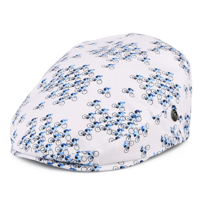 Casquette Plate en Coton Tour de Vélo blanc-bleu CITY SPORT