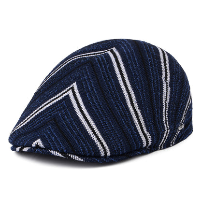 Casquette Plate en Tropic à Rayures Diagonales 507 bleu marine KANGOL