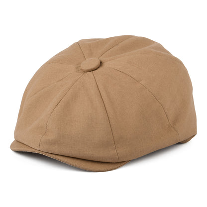Casquette Gavroche à 8 Pans en Coton et Lin camel CHRISTYS