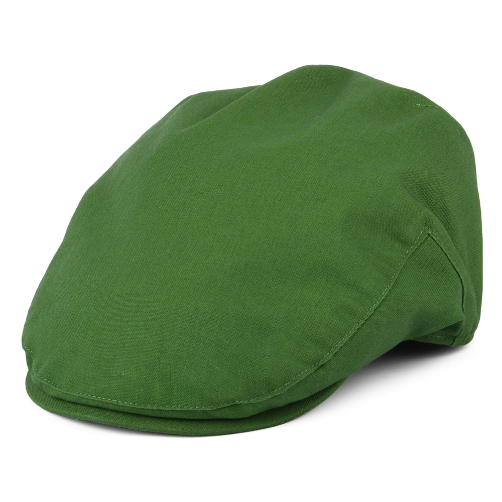 Casquette Plate Balmoral en Coton et Lin vert CHRISTYS