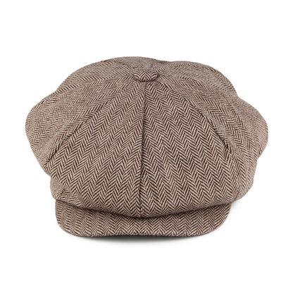 Casquette Gavroche La Grosse Pomme à Chevrons marron JAXON & JAMES